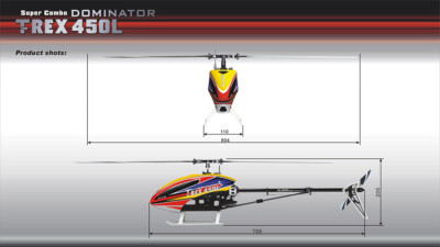 730g RC Helicopter T-REX 450L Dominator Super Combo 6S 3D RC