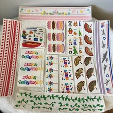 Mrs. Grossman's Sticker Vintage Lot 80s 90s Design Lines Party Halloween Fishing