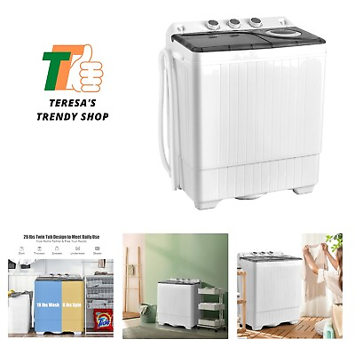 #ad Portable Twin Tub 26lbs Capacity Laundry Washer 18lbs Washer and 8lbs Spin... $223.99