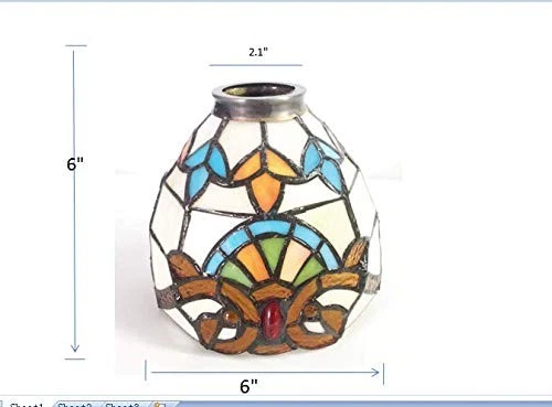 Lámparas Tiffany HMJ8038 Pantalla de vidrio de colores Luz de cuentas Lámpara de mesa Lámpara de araña Du... Foto 2 de 4