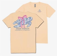 New Simply Southern Conserve Turtle Tracker Bow Shirt Size 2XL XXL