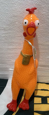 Animolds  PARTY 12" Squeeze Me Chicken, Screaming Squawking Sound  ORANGE NWT