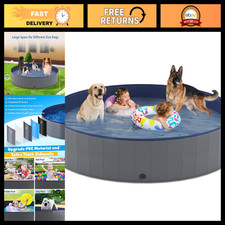 Foldable Dog Pool - Collapsible Plastic Swimming Pool for Pets, 72"x12