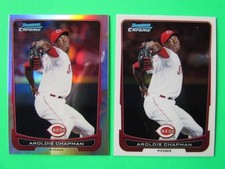 (2) 2012 Bowman Chrome #210 Aroldis Chapman (1) Refractor Mint Reds F0243