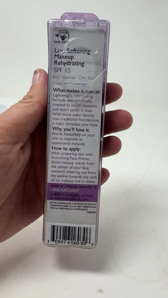 Revlon Vital Radiance Line Softening Makeup Rehydrating #030 Shell NEW IN BOX - Image 2 of 3