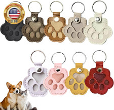 Pet Paw Shaped Leather Keychain, Pet Hair Keychain, Pet Memorial Gift Keyring    