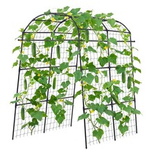 Uimoso Metal Garden Trellis for Cucumber Vines Bean U-Shape 70.87"x44.09"x82.99"