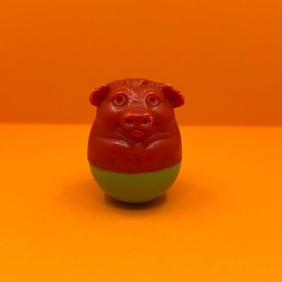 Vintage Airfix Weebles Spielzeug Kuh Stier Bauernhof Tier grüner Sockel Wackel Figur 70er