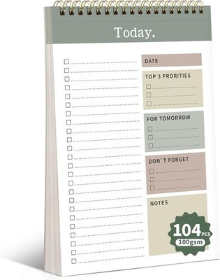 52 Sheet Undated Green Daily Planner Pad