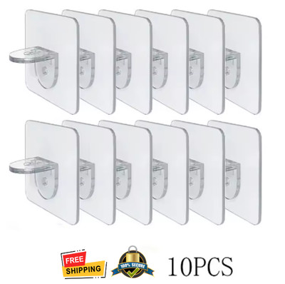 10pcs Wardrobe Divider Brackets Non-Marking Sticky Anti-Slip Shelf Support