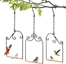 3 Pcs Hummingbird Swings and Perches Wild Bird Swing Metal Frame with 3 Hanging