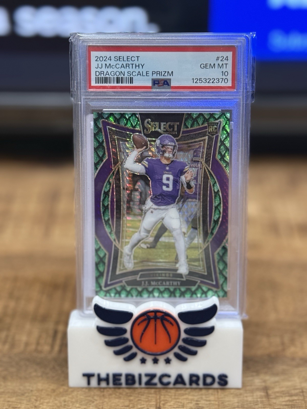 2024 Panini Select J.J. McCarthy Concourse DRAGON SCALE /81 PSA 10 VIKINGS