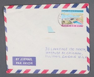 MayfairStamps Zaire 1970s New Regime to Chicago IL Air Mail Cover aaz_56495
