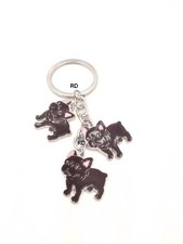 Cute French Bulldog Lovers Key Chain or Purse Charm 3 Bulldogs