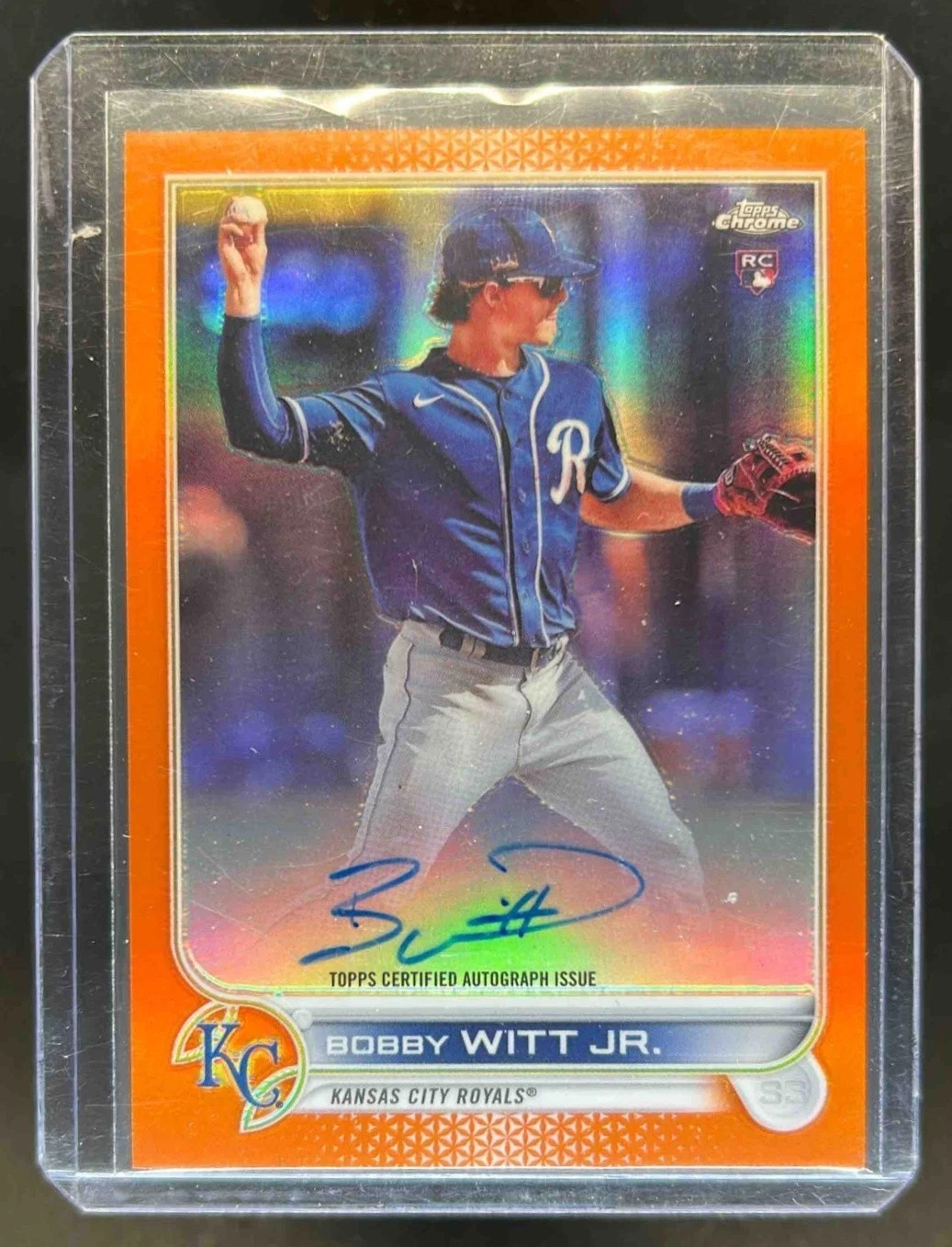 2022 Topps Chrome Bobby Witt Jr. Rookie Auto RC Orange Refractor #/25 Royals