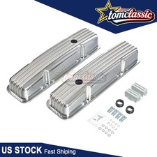 Short Finned Valve Covers Sbc Chevy 283 327 350 400 Polished Aluminum 58-86 Short Finned Valve Covers Sbc Chevy 283 327 350 400 Polished Aluminum 58-86