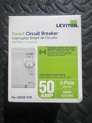 Leviton 2nd Gen 50A Smart Branch Circuit Breaker Remote Control, 2 Pole