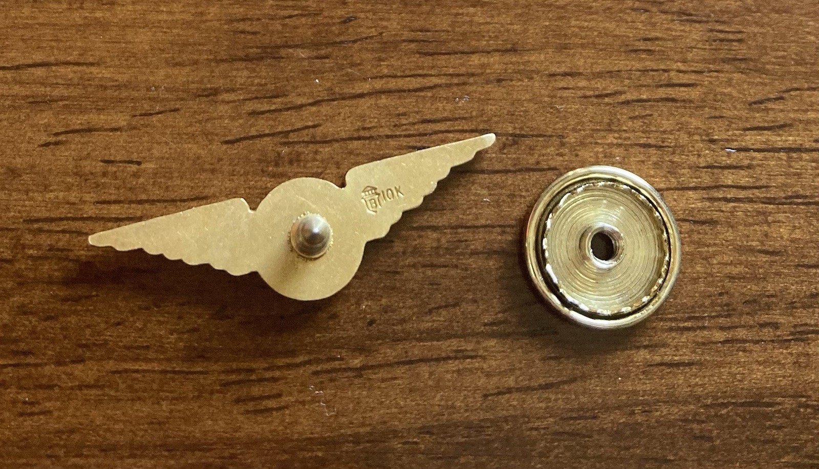 Late 1950s Delta Air Lines 10K Gold 5 Year Service Pin Flying D Logo By Balfour