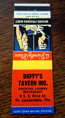 Vintage Matchbook: Duffy's Tavern, Ft Lauderdale, FL