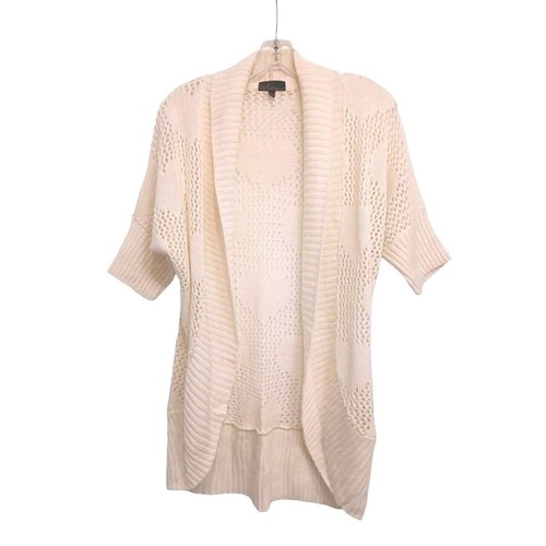 Cárdigan tejido CORAZÓN talla M marfil tejido abierto encubrimiento bohemio barbiecore San Valentín - Imagen 6 de 21