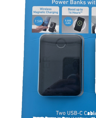 Open Box Maggo Magnetic Wireless Charging 5,000 Mah Power Bank, 2-pack