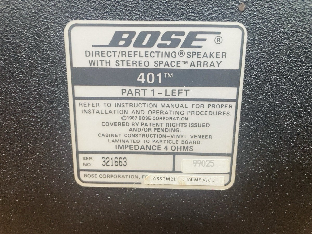 Bose 401 Main / Stereo Speakers for sale online | eBay