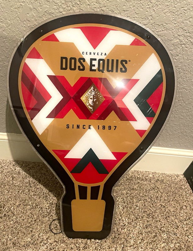 Dos Equis Cerveza Since 1897 Lighted Hot Air Balloon Beer Sign Limited Edition