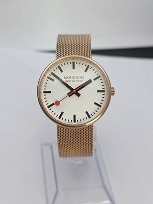 Mondaine Railways Quartz Ref. SBB CFF FFS Gold Plated Swiss Made Mens Watch