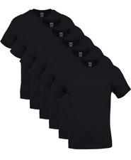 Gildan 6-pack Black Solid Soft Style Short Sleeve Blank Tee T-Shirt XL