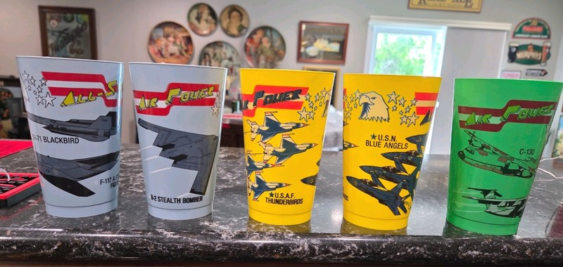 Set of 1990's Airshow Souvenier Cups - 5 total