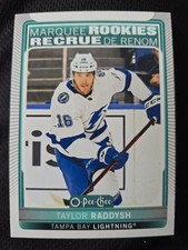 OPC 2021-22 TAYLOR RADDYSH ROOKIE HOCKEY CARD #617 TAMPA BAY LIGHTNING. rookie card picture