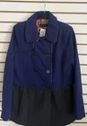 New NWT Women’s Steve Madden Purple Indigo / Black Pea Coat Size Large $225