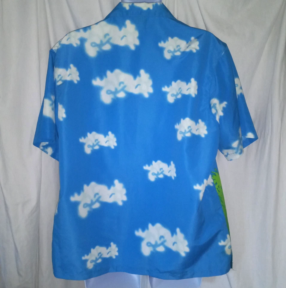 Hawaiian Tropic Beach Wear Tanning Lotion Suntan Yellow Button Down Size L - Image 3 of 4