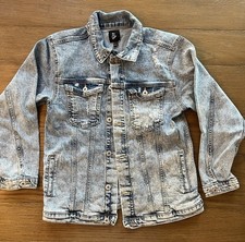 Girls Art Class Denim Jacket Size Large 10-12 Distressed Button Up