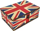 Vintage Union Jack Flag Treasure Box - Wooden Storage Decorative Box with Lid D