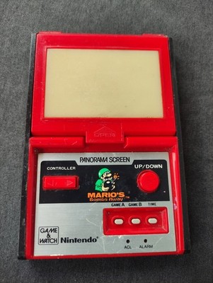 Vintage Nintendo Gamewatch Panorama Screen MARIO'S BOMBS AWAY FOR PART JUNK