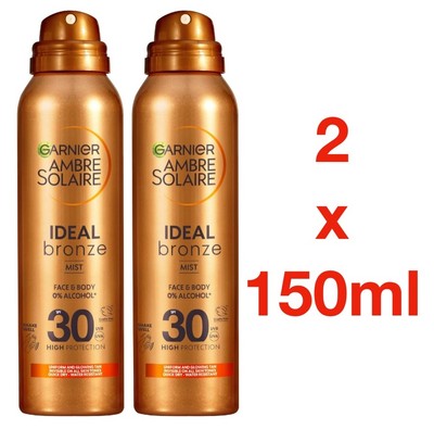 Garnier Ambre Solaire Ideal Bronze Face And Body Mist LSF30 2 x 150 ml