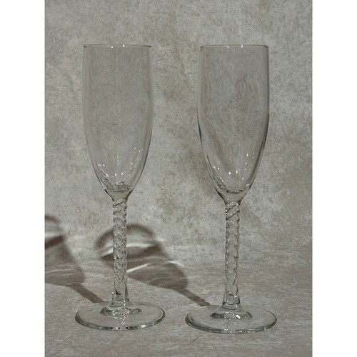 Cristal D'Arques-Durand "Angelique" Spiral Stem Champagne Flutes (Set of 2)