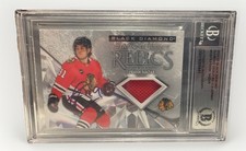 Frank Nazar signed Chicago Blackhawks 2024-25 Black Diamond Jersey Card Beckett