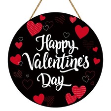 Valentines Day Door Decorations Heart Decor Happy Sign black