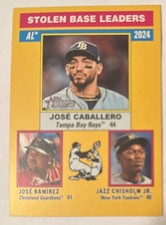2025 Topps Heritage - Stolen Base Leaders Jose Caballero #198 Dark Yellow Border