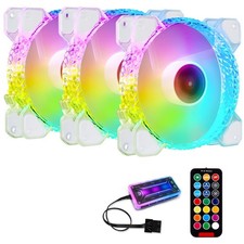 3 Pack RGB Case Fans,120mm Ultra-Quiet RGB Chassis Cooling Fans,Equiped with ...