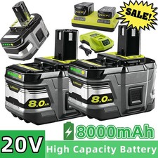 8.0Ah P108 Battery For Ryobi 18V ONE Lithium P102 P107 All ONE Tools or Charger