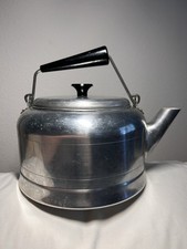 Vintage Comet Aluminum Tea Kettle With Wooden Handle Made In USA