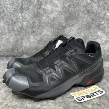 Salomon Speedcross 5 GTX Hiking Sneaker Mens Size 10.5 Black Grey Trail Shoes
