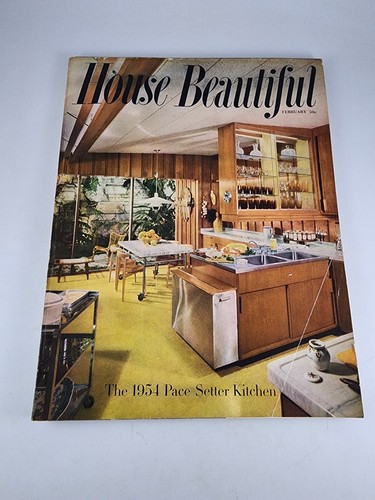 House Beautiful Magazine Feb 1954 Vol 96 Number 2 Scandinavian Decor Vtg Ads