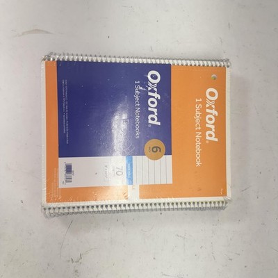 Oxford 1 Subject Notebook 6 Pack 8x10.5 Inch Wide Rule 70 Sheets Journal