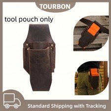Tourbon Leather Felling Wedge Pouch Logging Tool Belt Holder Carrier For Logger