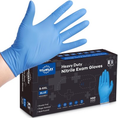 Titanflex Nitrile Exam Gloves Blue 6-Mil Large Of 100 Heavy Duty Nitrile Gloves