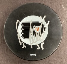Dennis Seidenberg Signed Hockey Puck NHL Philadelphia Flyers Autograph TPG